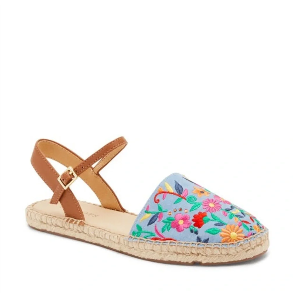 Talbots Izzy D'orsay Espadrille Chambray Closed Toe Sandals‎